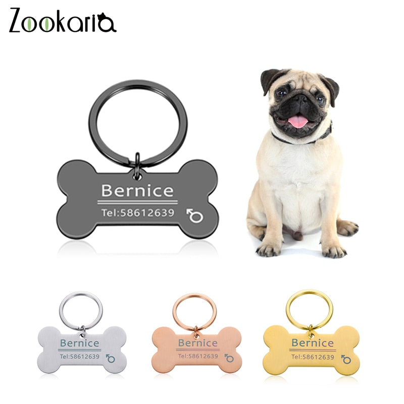 Dog collar outlet tag with name