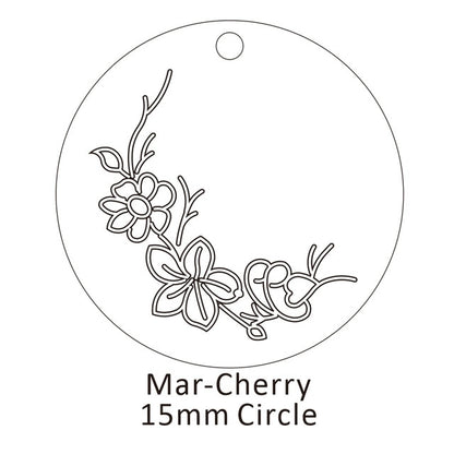 Delicate Birth Flowers Necklace Carnation Rose Charms Layering Flower Month Disc Necklace Jewelry Mother Women Gift 15mm, 18inch