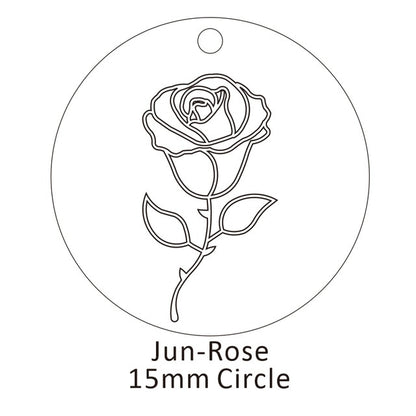 Delicate Birth Flowers Necklace Carnation Rose Charms Layering Flower Month Disc Necklace Jewelry Mother Women Gift 15mm, 18inch