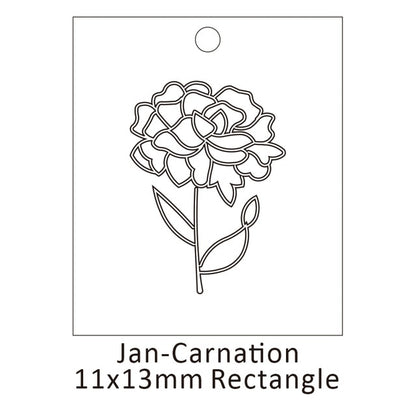 Delicate Birth Flowers Necklace Carnation Rose Charms Layering Flower Month Disc Necklace Jewelry Mother Women Gift 15mm, 18inch