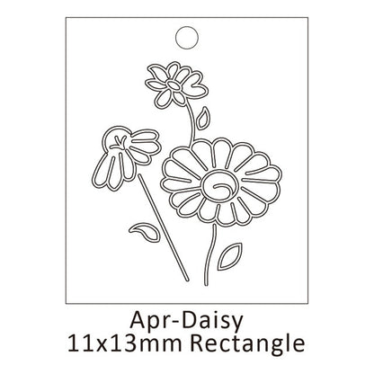 Delicate Birth Flowers Necklace Carnation Rose Charms Layering Flower Month Disc Necklace Jewelry Mother Women Gift 15mm, 18inch