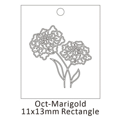 Delicate Birth Flowers Necklace Carnation Rose Charms Layering Flower Month Disc Necklace Jewelry Mother Women Gift 15mm, 18inch